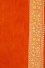 Banarasi Kaddi Georgette Rani Pink Saree With Orange Contrast Border
