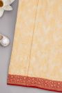 Banarasi Kaddi Georgette Off White Saree With Leaves Jaal And Birds Border