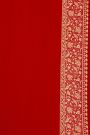 Banarasi Kaddi Georgette Off White Saree With Leaves Jaal And Birds Border