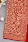 Banarasi Kaddi Georgette Teal Blue Saree With Florals And Parrots Body