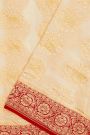 Banarasi Georgette Cream Saree With Florals And Cow Buttis Body