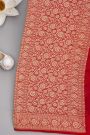 Banarasi Georgette Wine Saree With Florals And Cow Buttis Body