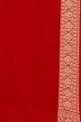 Banarasi Georgette Wine Saree With Florals And Cow Buttis Body