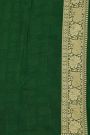 Banarasi Georgette Red Saree With Florals And Leaves With Cows Border