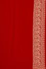 Banarasi Georgette Off White Saree With Florals, Leaves And Swans Body
