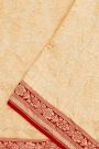 Banarasi Georgette Cream Saree With Florals And Peacocks Body