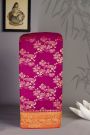 Banarasi Kaddi Georgette Rani Pink Saree With Florals And Swans Border
