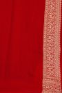 Banarasi Kaddi Georgette Bottle Green Saree With All Over Floral Jaal
