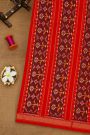 Ikat Silk Rani Pink Saree With Checks And Floral Jaal Body