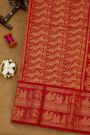 Ikat Silk Bottle Green Saree With Florals In Boxes Body