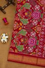 Ikat Silk Multi-Colour Saree With Florals And Buttis Body