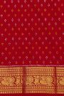 Ikat Silk Maroon Saree With Florals And Leaves Body