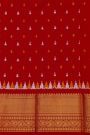 Ikat Silk Maroon Saree With Florals And Pichwai Cows Body