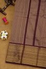 Ikat Silk Brown Saree With Florals And Pichwai Cows Body