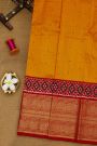 Ikat Silk Mustard Saree With Florals And Buttis Body