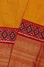 Ikat Silk Mustard Saree With Florals And Buttis Body