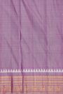 Fusion Silk Purple Saree With Florals And Elephants In Ikat Print Border