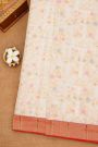Fusion Silk Off White Jamdani Weaving Saree With Muniya Buttis In Zari Border