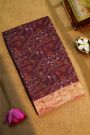 Fusion Banarasi Silk Jamdani Weaving Maroon Saree With Shadow Work