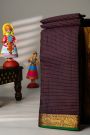 Coimbatore Silk Dark Wine Saree With Peacocks And Yallis Border