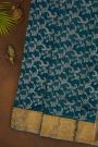 Chanderi Silk Teal Blue Saree All Over Jaal With Meenakari