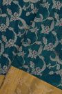 Chanderi Silk Teal Blue Saree All Over Jaal With Meenakari