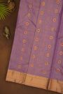 Chanderi Silk Lavender Saree With Meenakari Zari Buttis