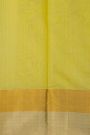 Chanderi Silk Yellow Saree With Meenakari Zari Buttis Kaddi Border