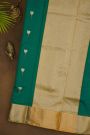 Chanderi Silk Rama Green Saree With Meenakari Floral Buttis