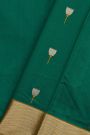 Chanderi Silk Rama Green Saree With Meenakari Floral Buttis