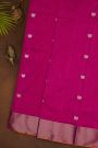 Chanderi Silk Magenta Saree With Meenakari Florals And Zari Buttis