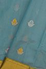 Chanderi Silk Ice Blue Saree With Meenakari Zari Buttis
