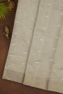Chanderi Silk Off White Saree With Kaddi Border