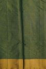 Chanderi Silk Bottle Green Saree With Meenakari Florals And Kaddi Border