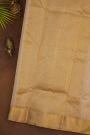 Chanderi Silk Cream Saree With Meenakari Zari Buttis And Kaddi Border