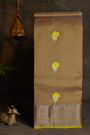 Chanderi Silk Beige Saree With Meenakari Zari Buttis And Kaddi Border