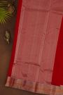 Chanderi Silk Red Saree With Kaddi Border