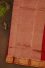 Chanderi Silk Red Saree With Crane Buttis And Kaddi Border
