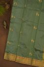 Chanderi Silk Dual Colour Saree With Crane Buttis And Kaddi Border