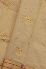 Chanderi Silk Cream Saree With Kaddi Border