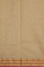 Chanderi Silk Cream Saree With Kaddi Border