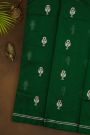 Chanderi Silk Bottle Green Saree