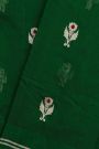 Chanderi Silk Bottle Green Saree
