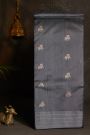 Chanderi Silk Grey Saree With Deer Buttis Body