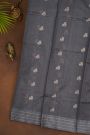 Chanderi Silk Grey Saree With Deer Buttis Body