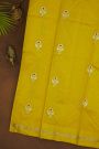 Chanderi Silk Yellow Saree With Floral Buttis Body