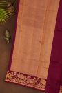 Chanderi Silk Wine Saree With Floral Buttis Body