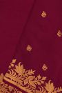 Chanderi Silk Wine Saree With Floral Buttis Body