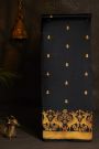 Chanderi Silk Black Saree With Florals And Deers Border
