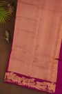 Chanderi Silk Purple Saree With Pichwai Cows Border